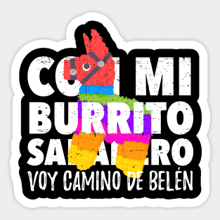 Con mi burrito sabanero voy camino de Belén Sticker